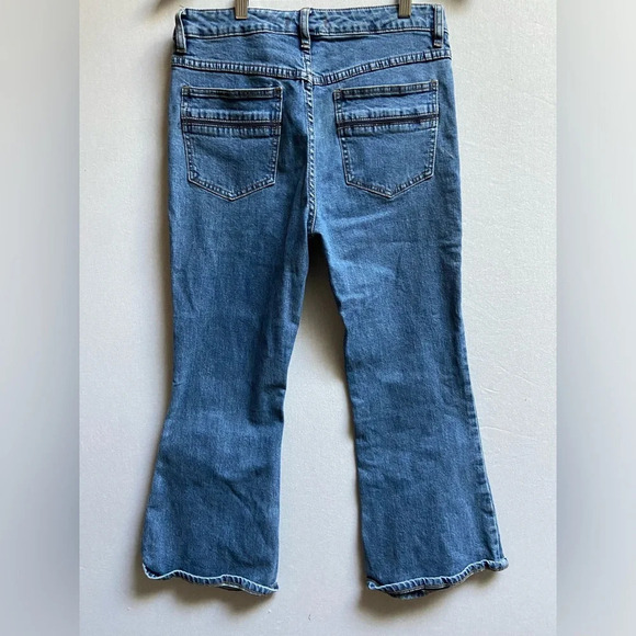 Free People mid rise cropped straight leg flare jeans Sz 30 - Picture 2 of 9